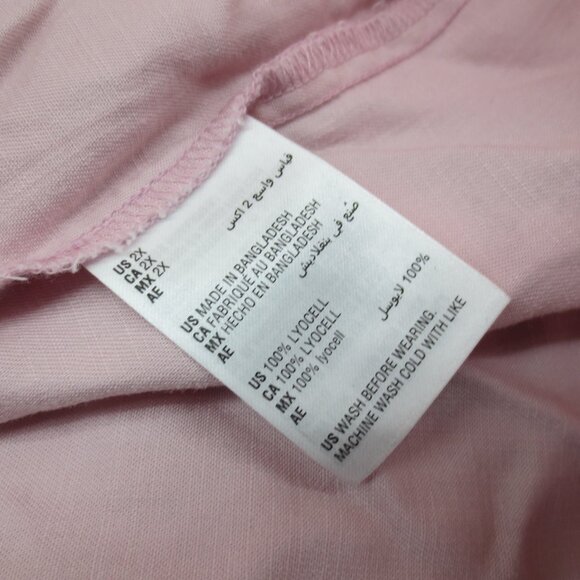 Style & Co Boyfriend Shirt Women’s PL Begonia Pink Button Up Roll Tab Sleeve NWT - Picture 6 of 6